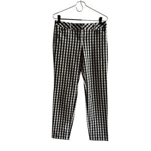 Express Editor Pants 2R Black White Gingham Ankle Womens Goth Career Skater